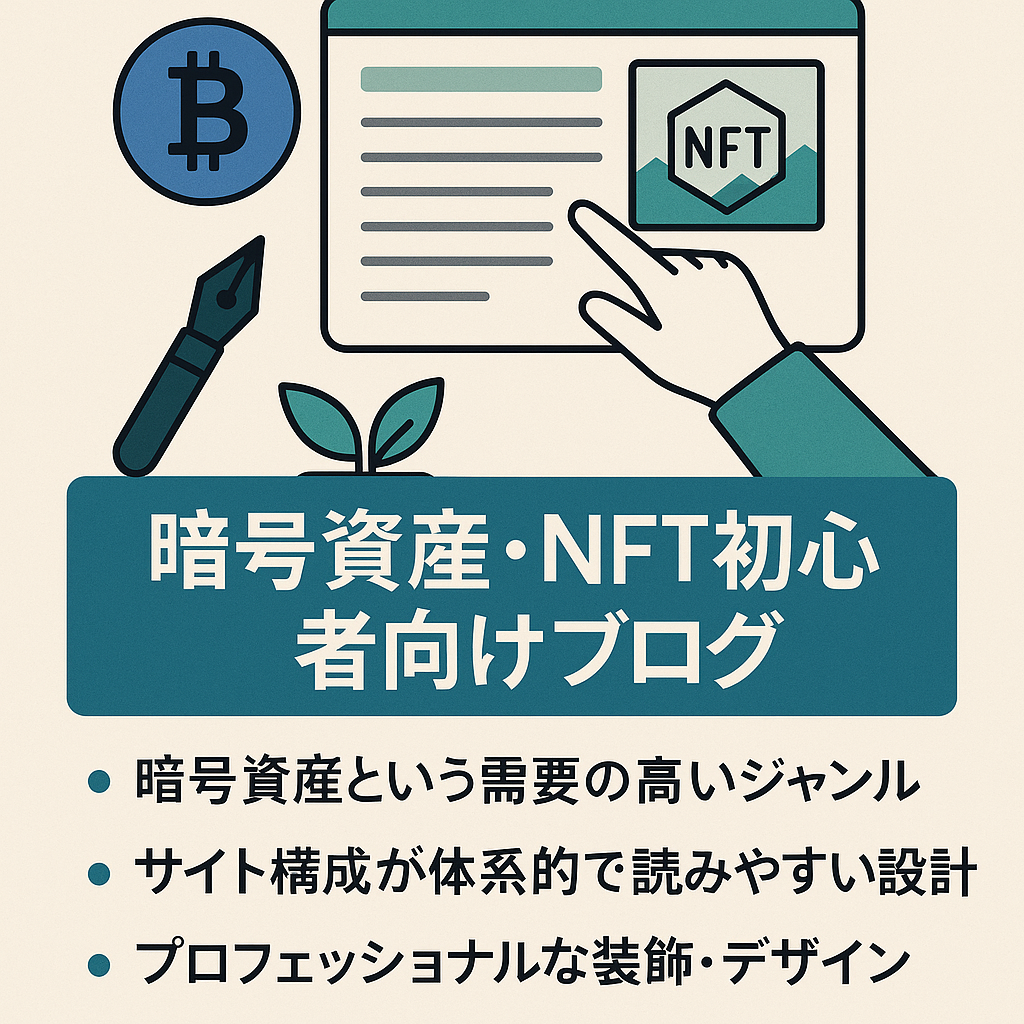 暗号資産・NFT初心者向けブログ | 構成と設計が秀逸 | コンテンツ更新で再活用可能