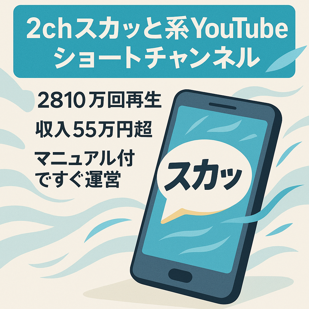 【収益化済/高品質！】登録者1.8万人超え！2024年3月に最高月収約28万円！2chスカっと(DQN返し)系YouTubeショート動画チャンネル