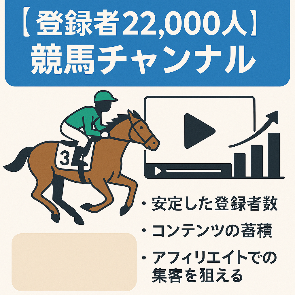 切り抜き：【 登録者22.000人】属人性なしの競馬チャンネル！ 最高再生回数150万回over/フル外注(顔出し、声出しなし）
