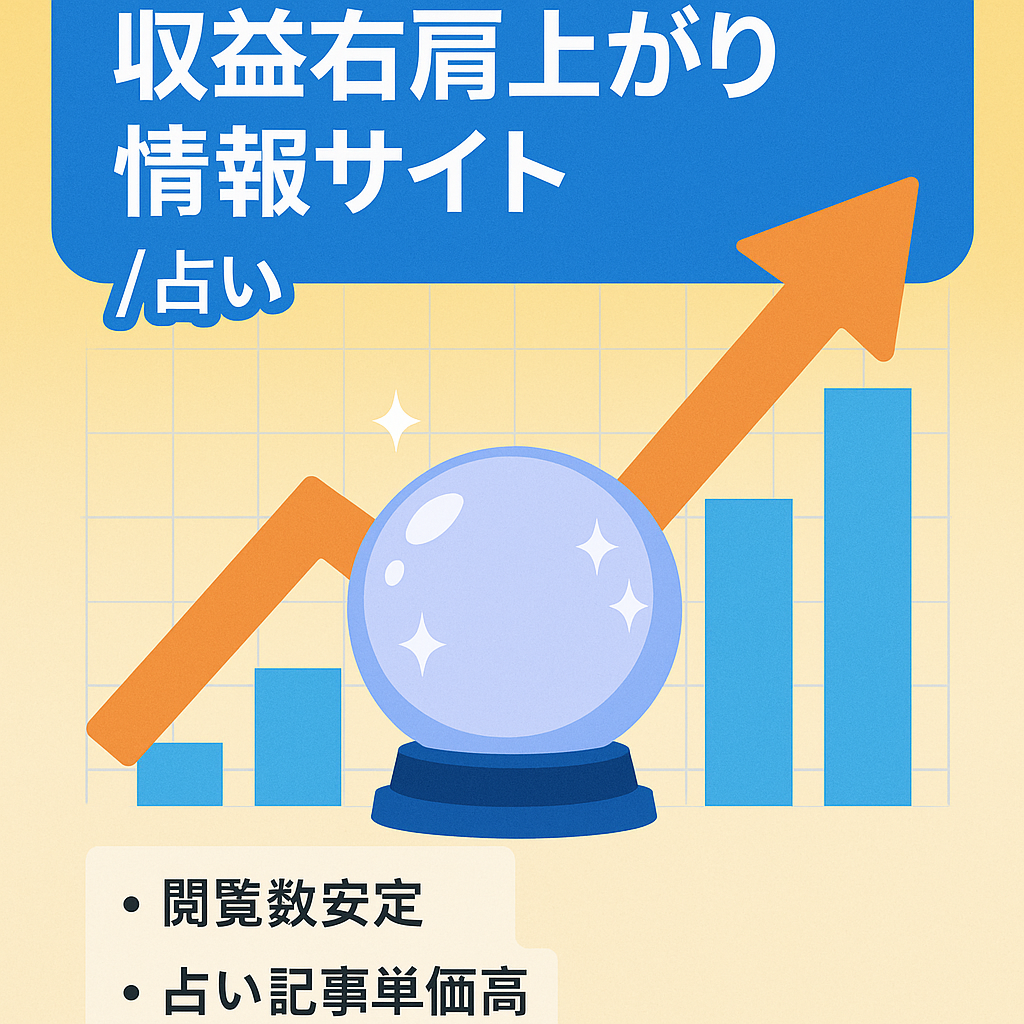 【収益右肩上がり＆安定したPV数！】広告単価の高い記事で上位表示多数！Googleアップデートで順位上昇の総合情報サイト