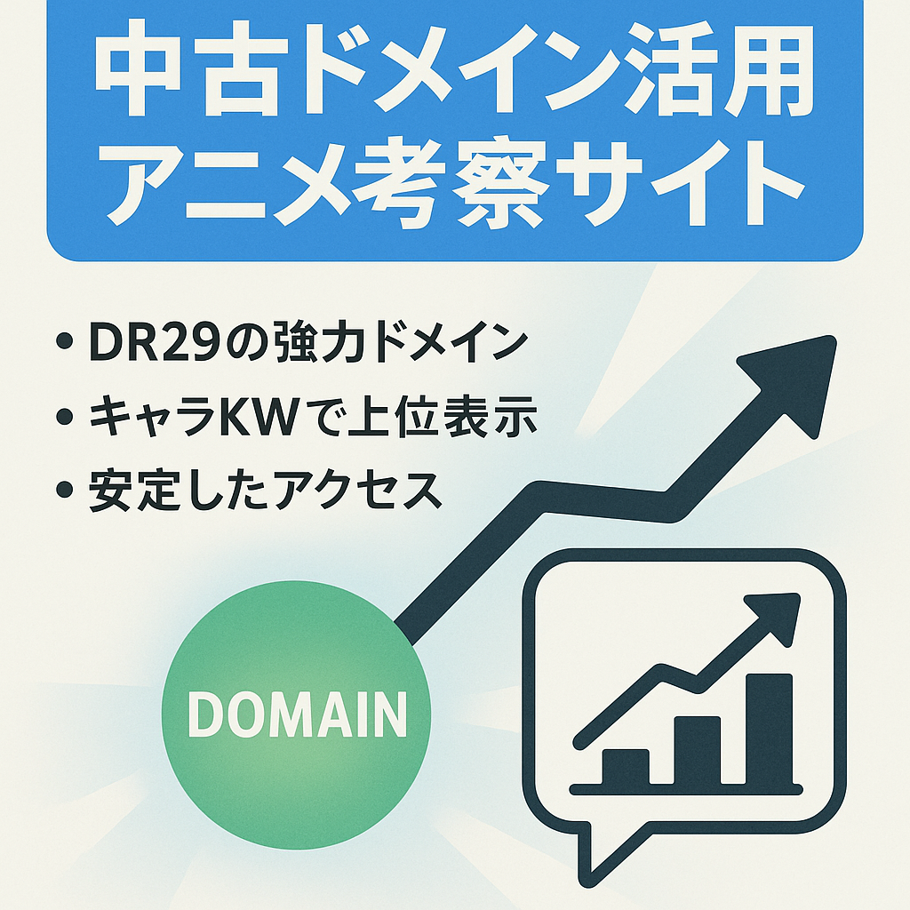 【人気作品KWで上位表示】アニメ系の中古ドメインを活用した考察サイト