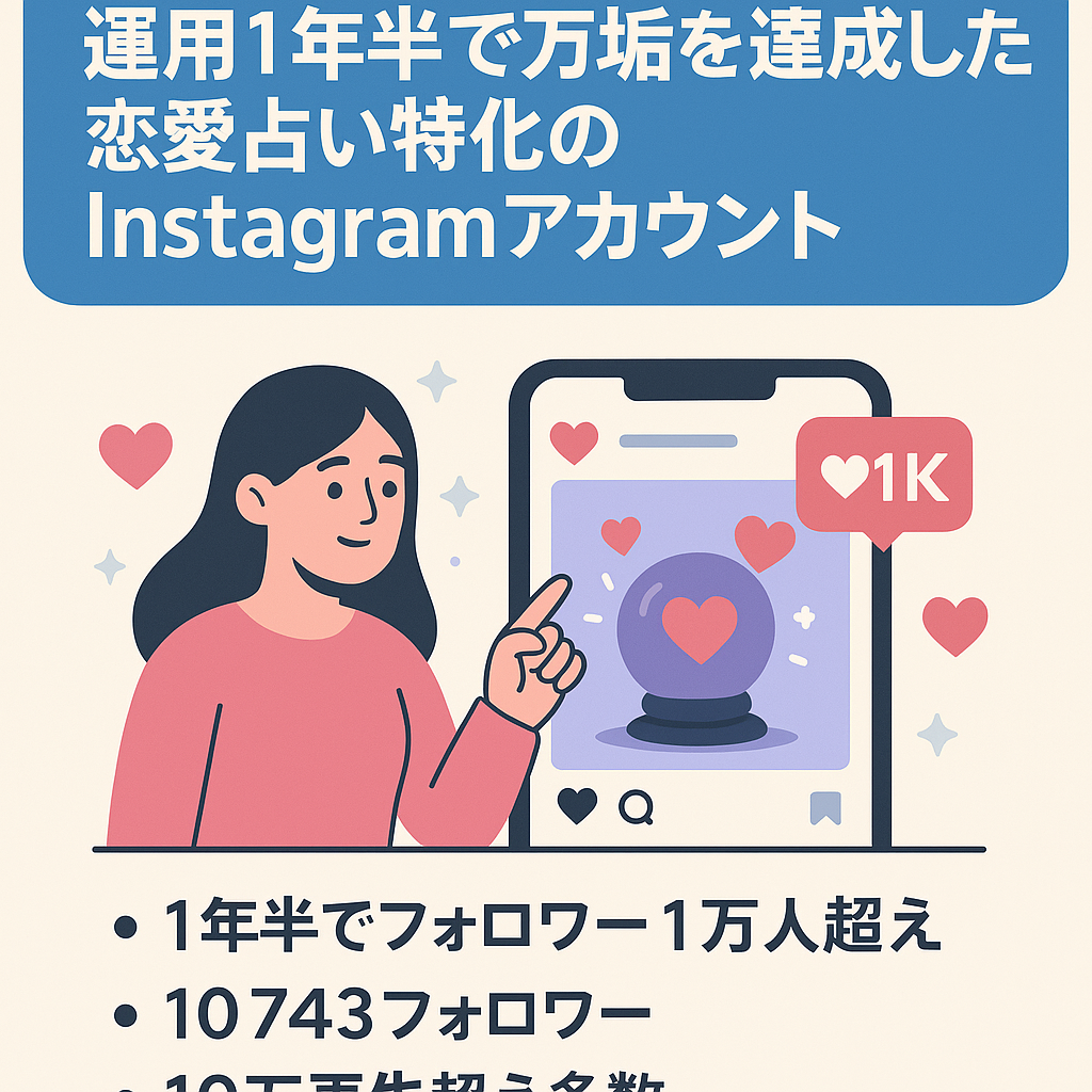 【値下げ中】運用1年半で万垢を達成した恋愛占い特化のInstagramアカウント