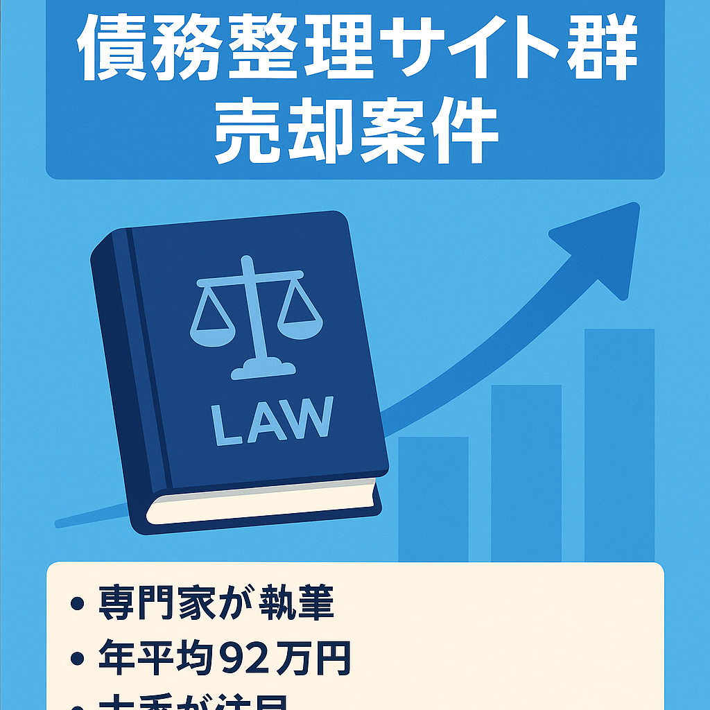 5000万円以上で売却予定だったロングテールのみで年間平均収益92万円の債務整理サイト群