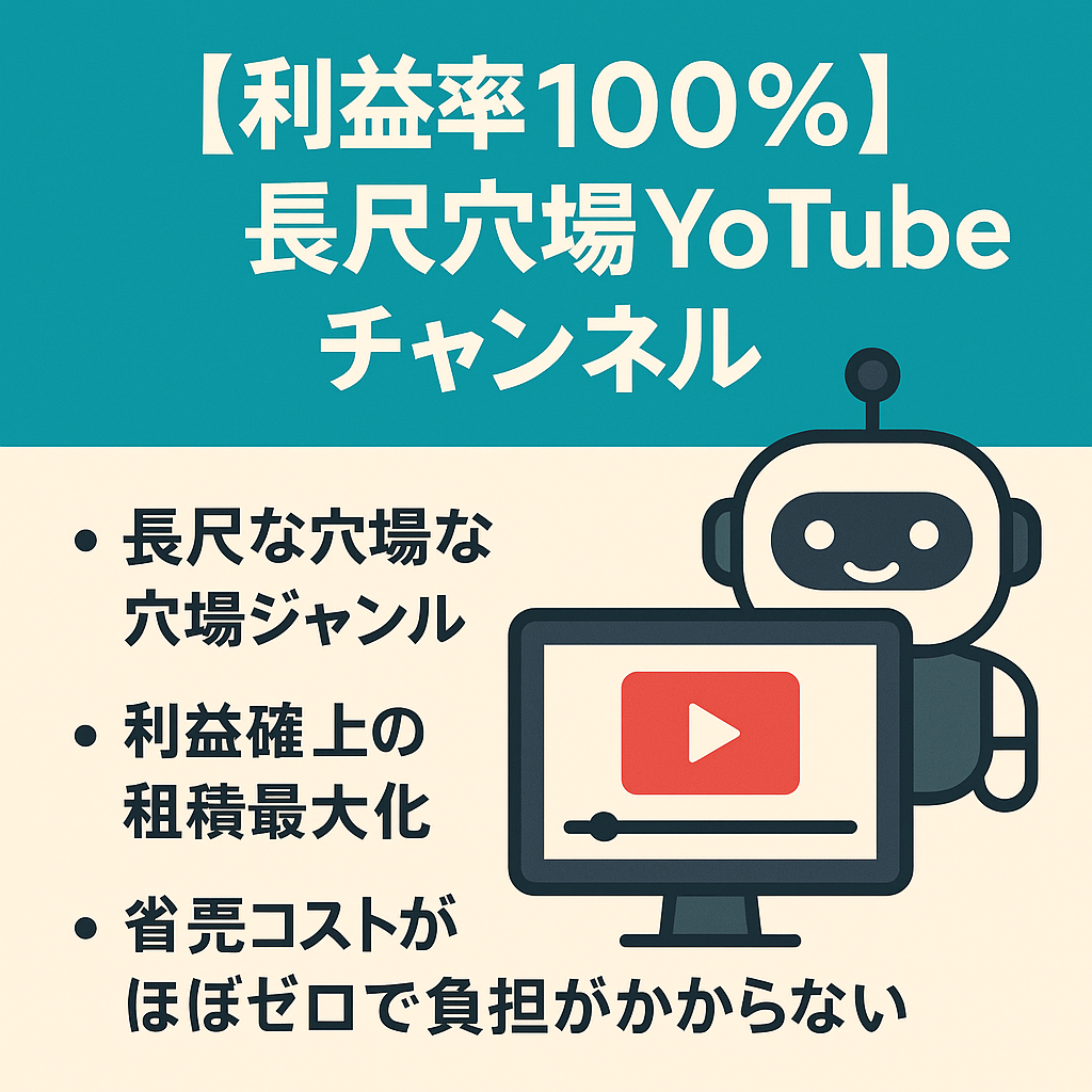 【利益率100%】長尺穴場YouTubeチャンネル＆売却後1ヶ月間サポート有り【AI生成プレイリスト】