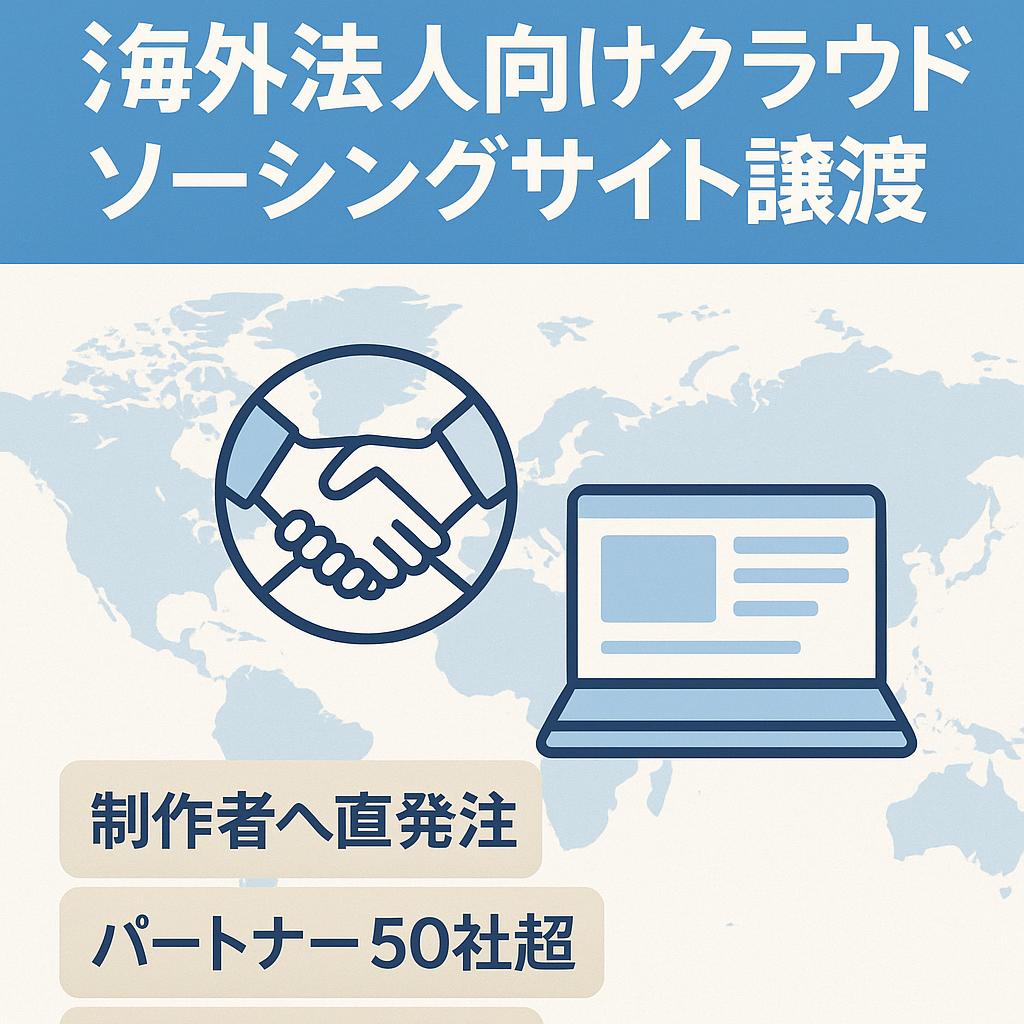 【クラウドソーシングサイト】海外法人向けクラウドソーシングサイト 仕事依頼マッチングサイトの譲渡