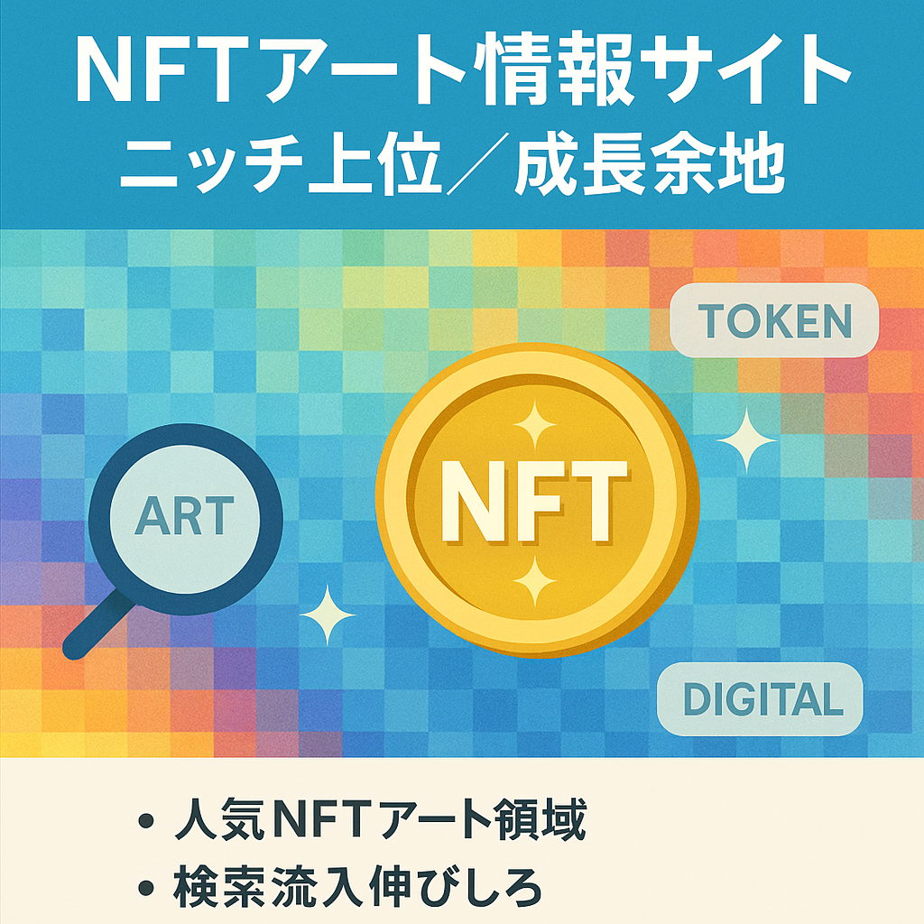 【NFTアート関連の情報サイト】育てがいあり・ニッチキーワードで上位表示済み
