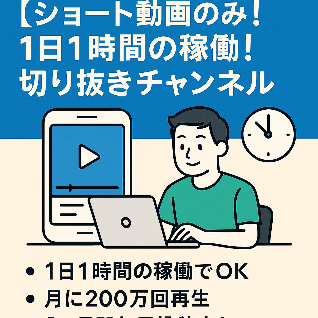 【ショート動画のみ❗️1日1時間の稼働❗️値下げ交渉可能❗️】有名チャンネルの切り抜き