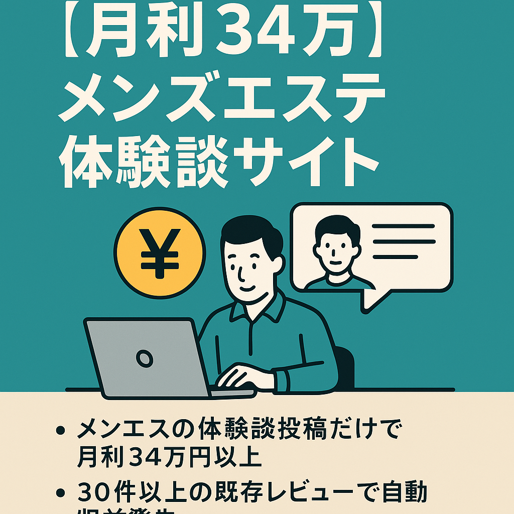 【開始4ヶ月目で月利34万！メンズエステ体験談の投稿のみ】固定フォロワー200名越え＜大手レビューサイト有料記事販売＞