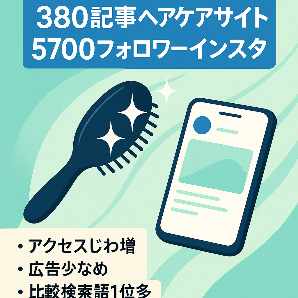 【380記事】ヘアケア情報サイト＋【フォロワー5,700人】インスタアカウント