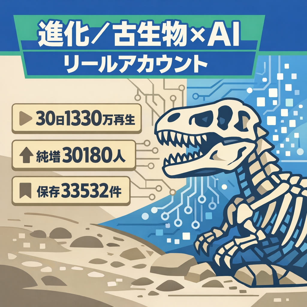 【直近30日1330万再生】進化・古生物×AIリール/4.18万フォロワー