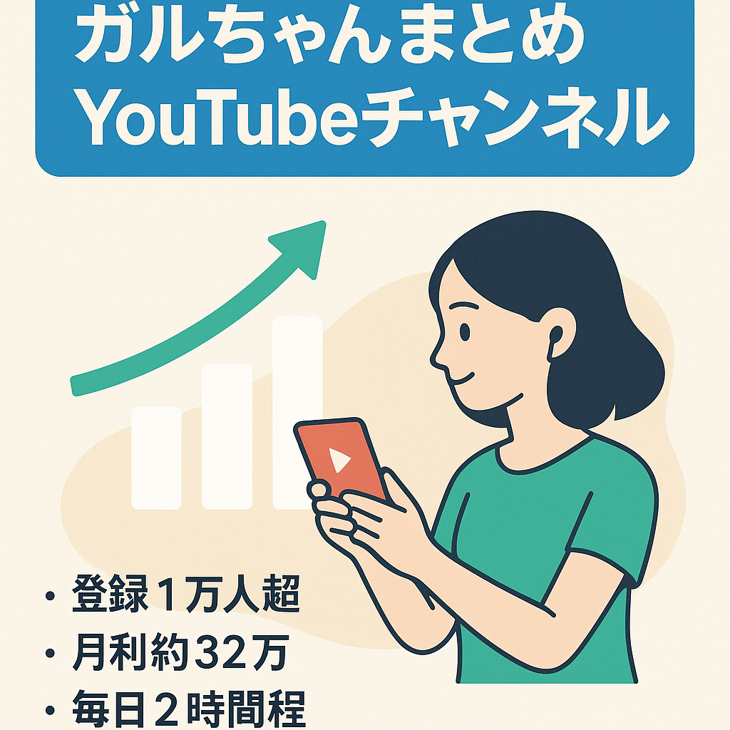 本日最終日特別値下げ【登録者1万人、直近月利32万、外注・マニュアル完備】ガルちゃんYouTubeまとめチャンネル