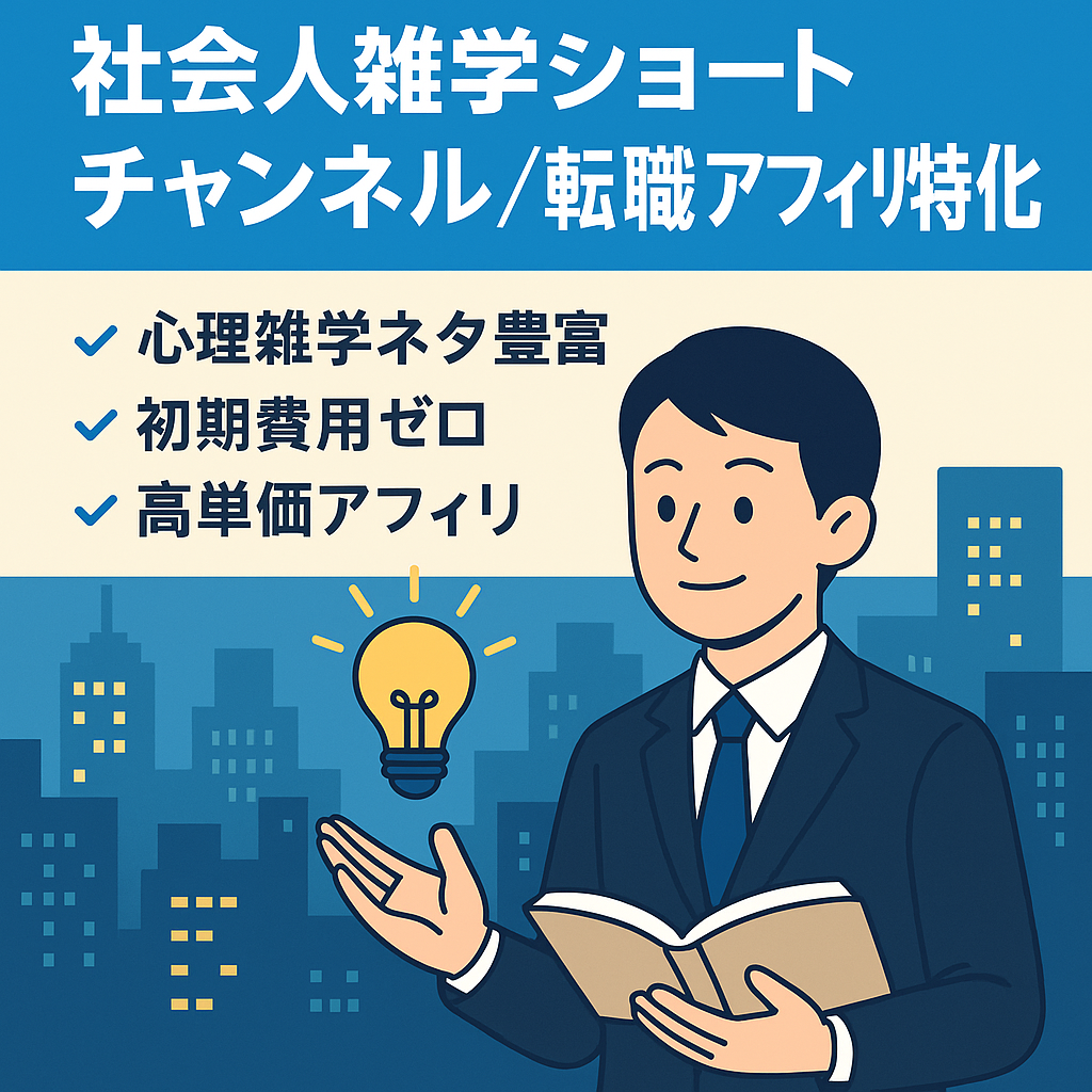 【成長中】社会人向け雑学チャンネル｜転職高単価アフィリに強いショート特化型！