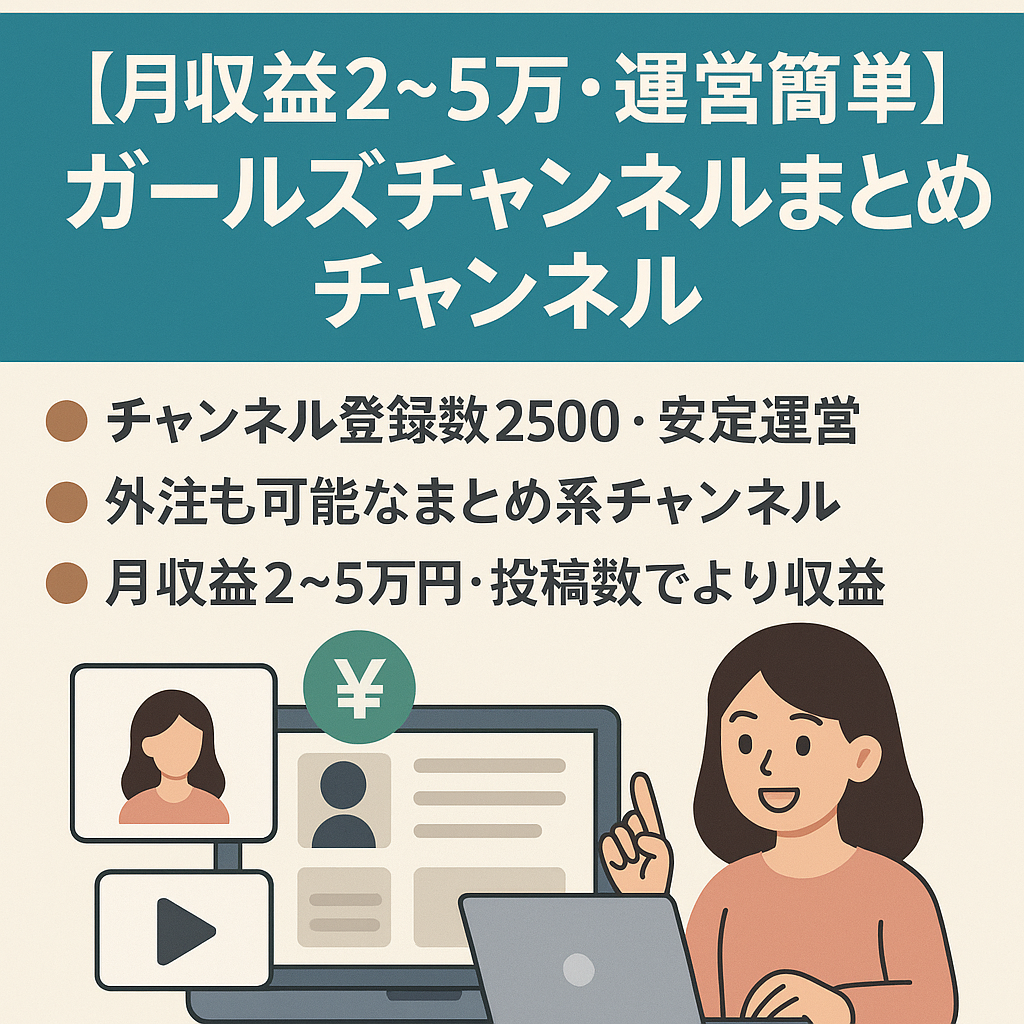 【月収益2~5万・運営簡単】ガールズチャンネルまとめチャンネル
