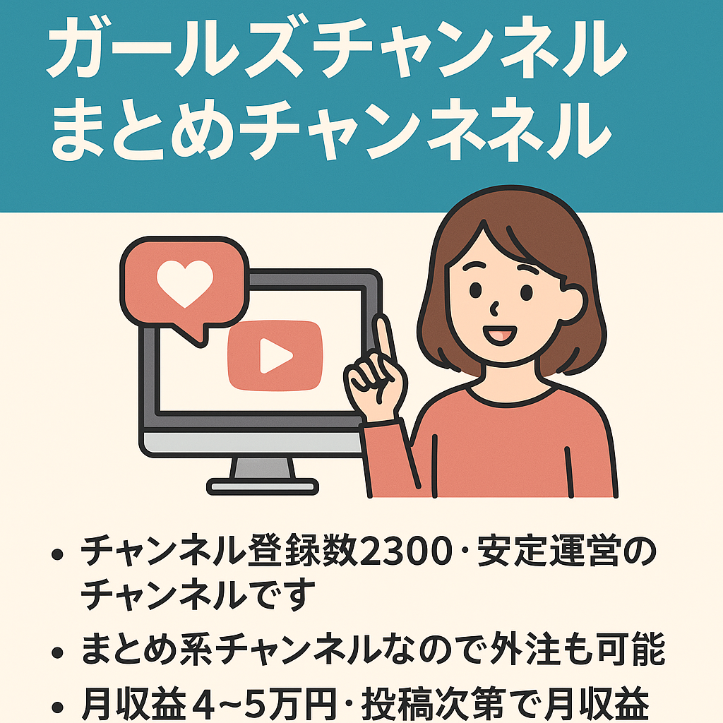 【月収益4~5万・運営簡単】ガールズチャンネルまとめチャンネル