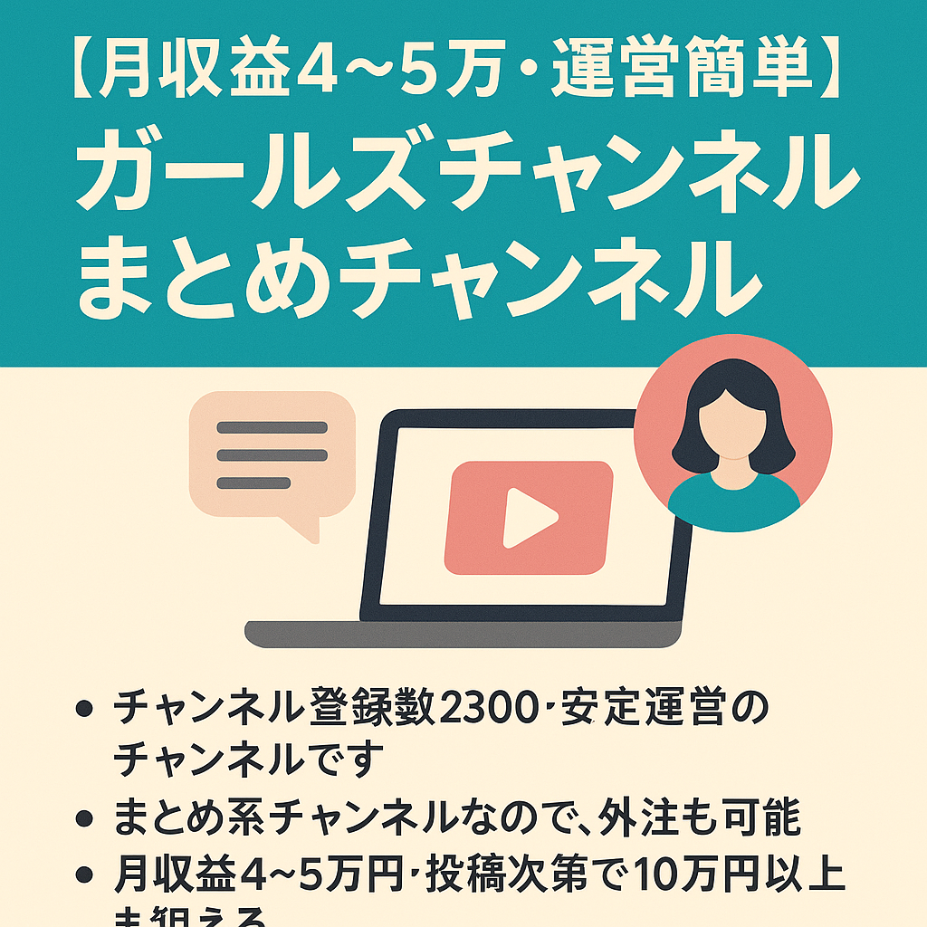 【月収益4~5万・運営簡単】ガールズチャンネルまとめチャンネル