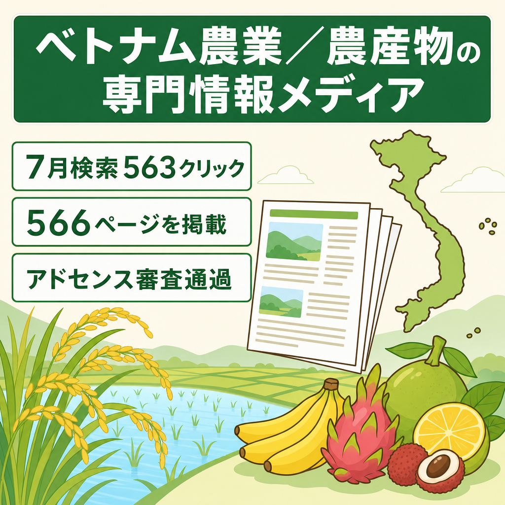 【7月検索クリック563】ベトナムの農業と農産物を扱う専門情報メディア／566ページ