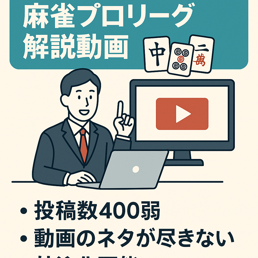 【登録者8000人越え】麻雀プロリーグ（Mリーグ）解説動画【外注可能】