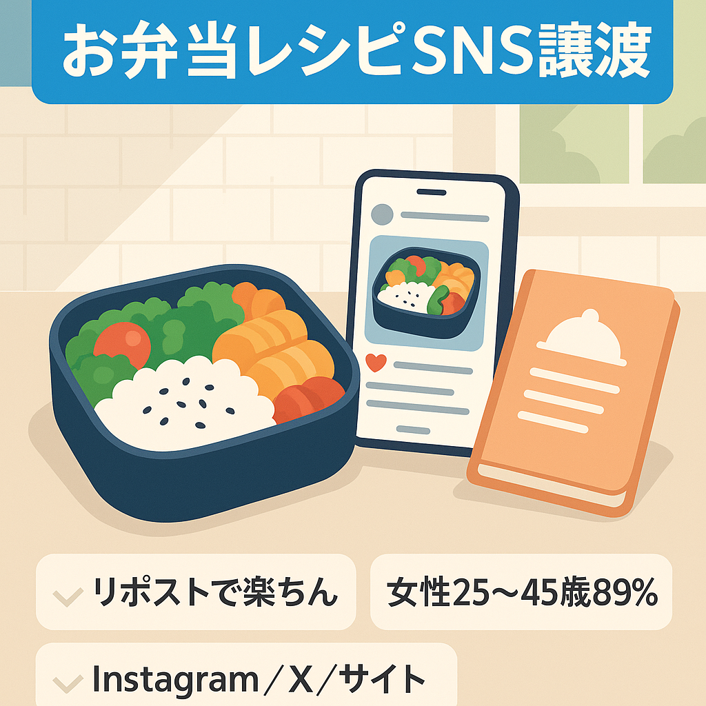 【Instagramフォロワー3.7万】お弁当レシピリポスト紹介メディア！30代～40代の主婦層がメインのフォロワー
