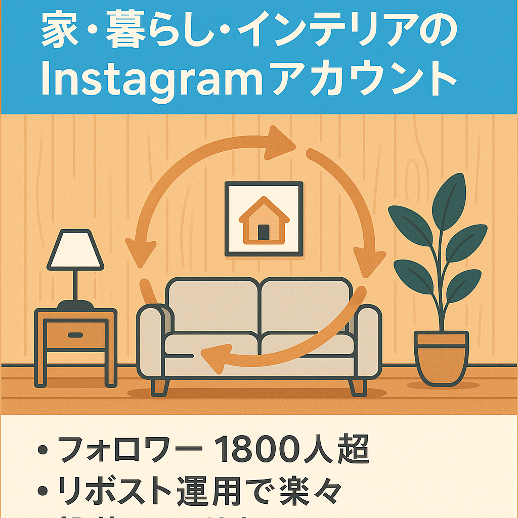 【フォロワー数1800人以上×フォロー数0人】家 × 暮らし × インテリアのInstagramアカウント：リポスト運用