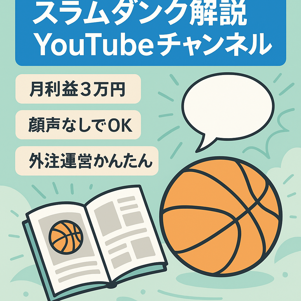 【放置で月3万円の利益】スラムダンクのゆっくり解説系チャンネル（早期譲渡希望）