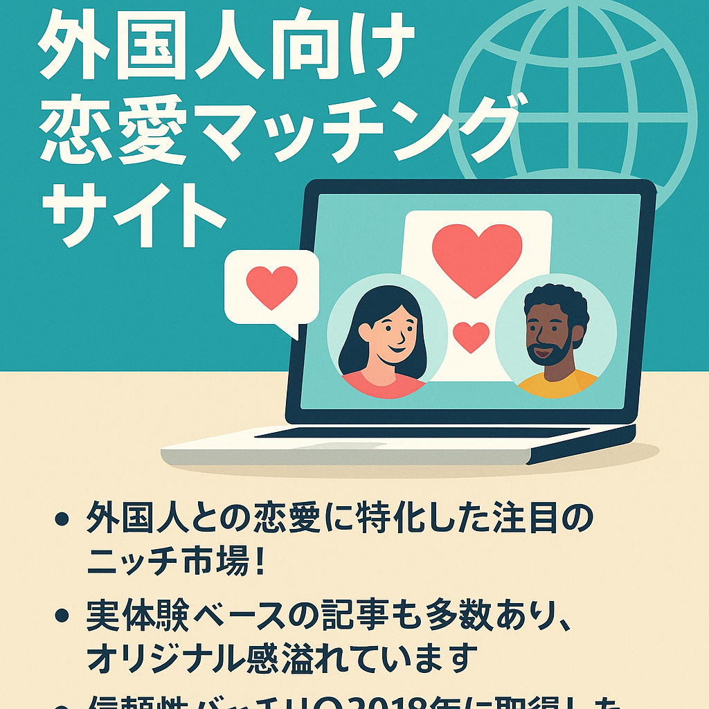 【月間数千アクセス】外国人との出会いに特化した恋愛マッチングサイト