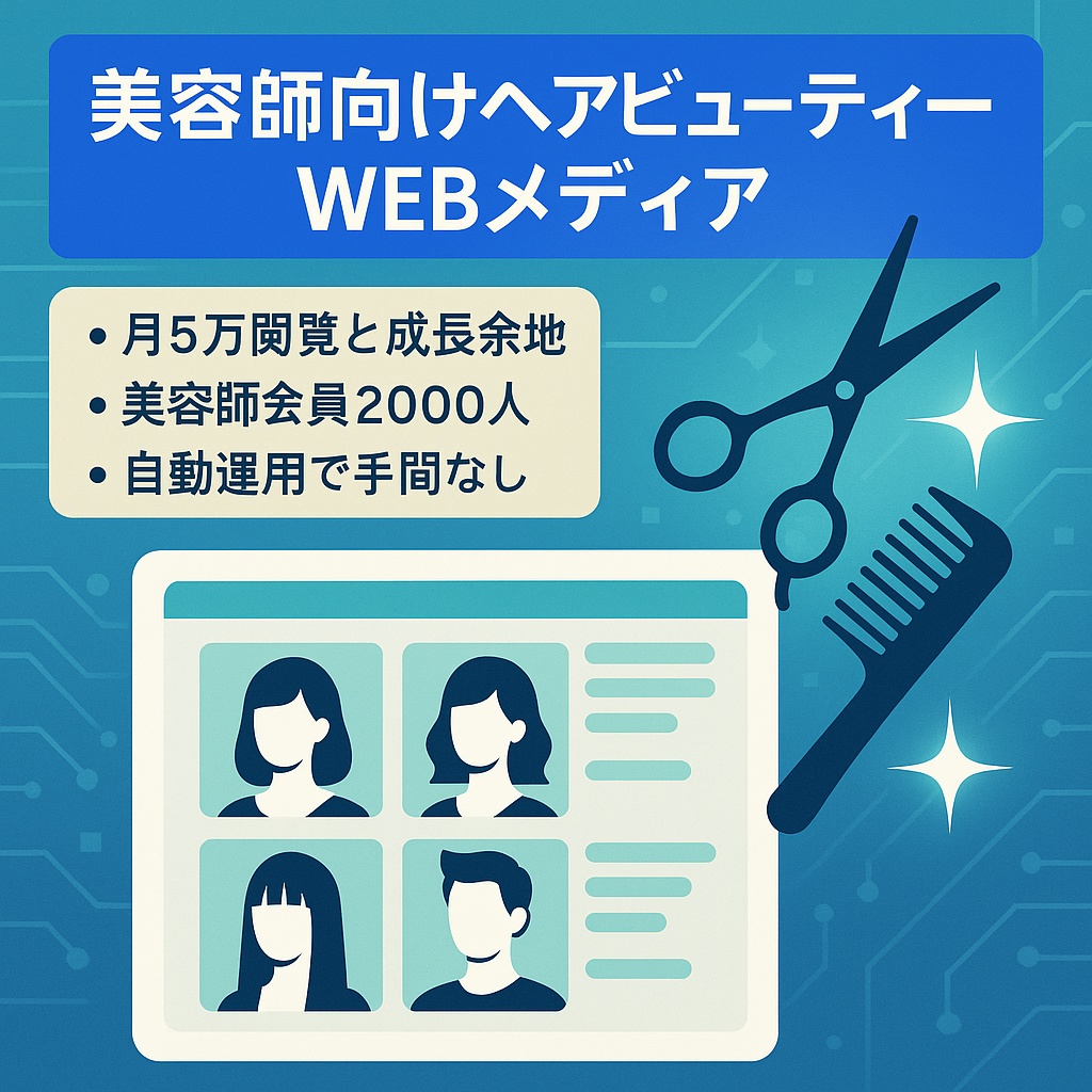 【月間5万PV・ヘアカタログ1.5万件】美容師×ヘアビューティーWEBメディア