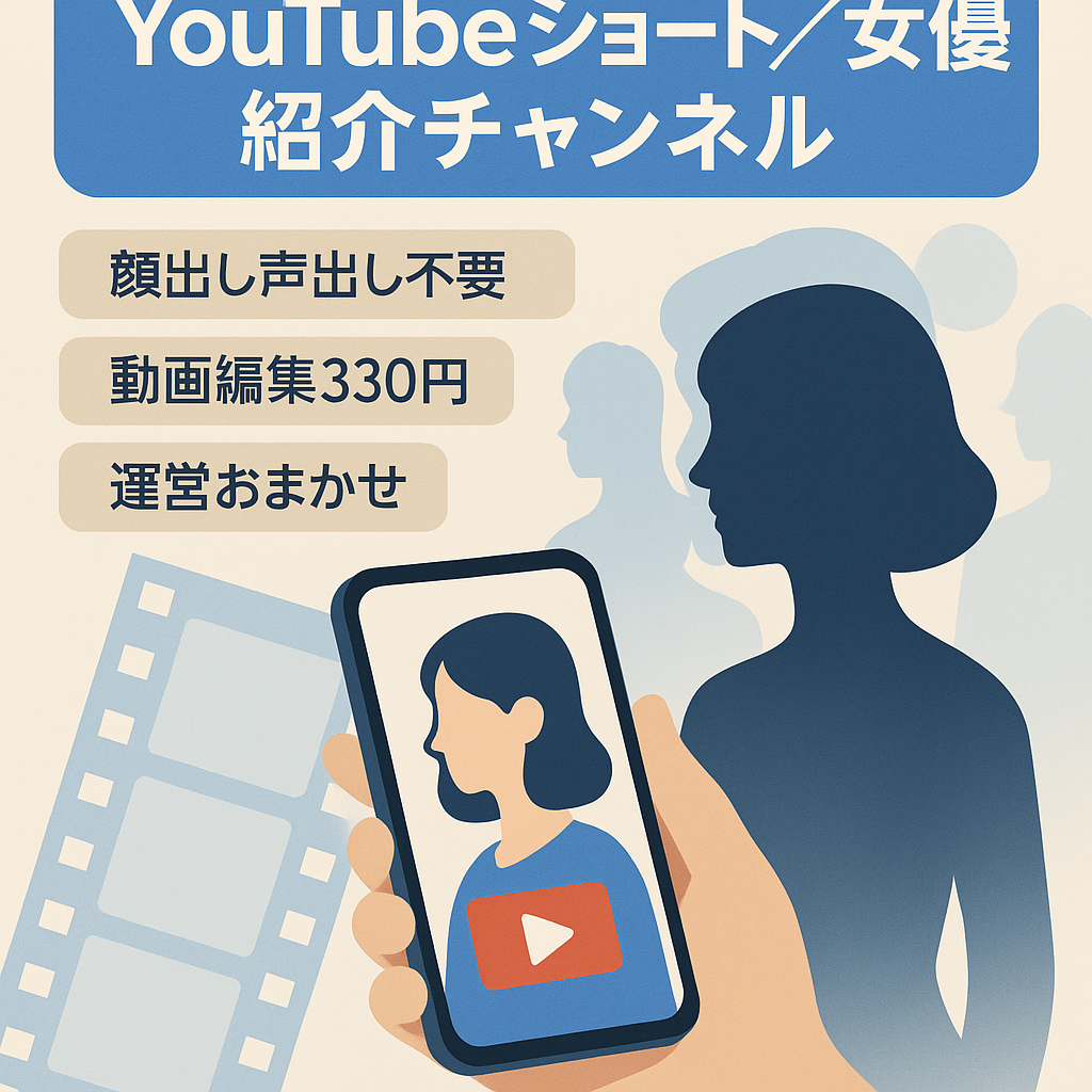 【YouTubeショート×アフィリエイト】女優紹介系チャンネル【外注スタッフ引き継ぎOK！】
