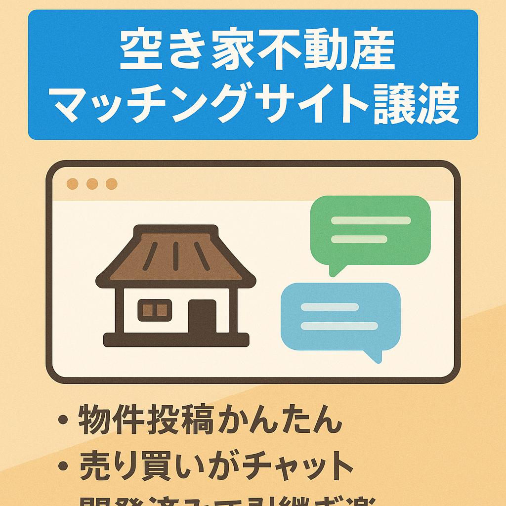 不動産、空き家のマッチングサイトの譲渡です。形だけは出来上がっています。