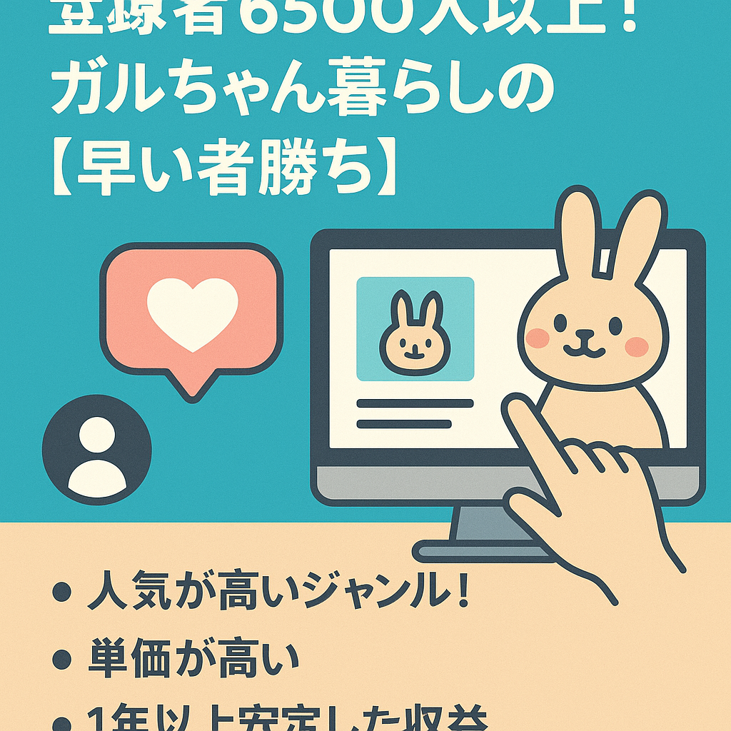 登録者6500人以上！ガルちゃん暮らしのまとめ！安定した長期収益【早い者勝ち】