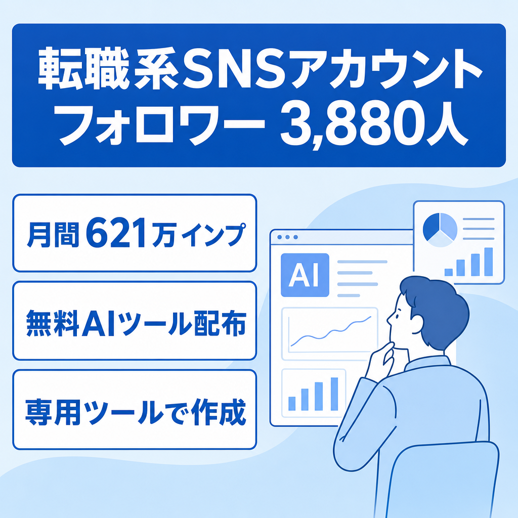 転職系Instagramアカウント「直近1ヶ月621万インプ」フォロワー3880人