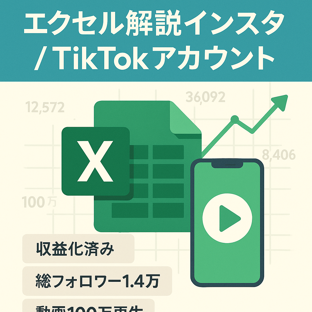 【総フォロワー14000以上　エクセル解説系のインスタ・TikTokアカウント】