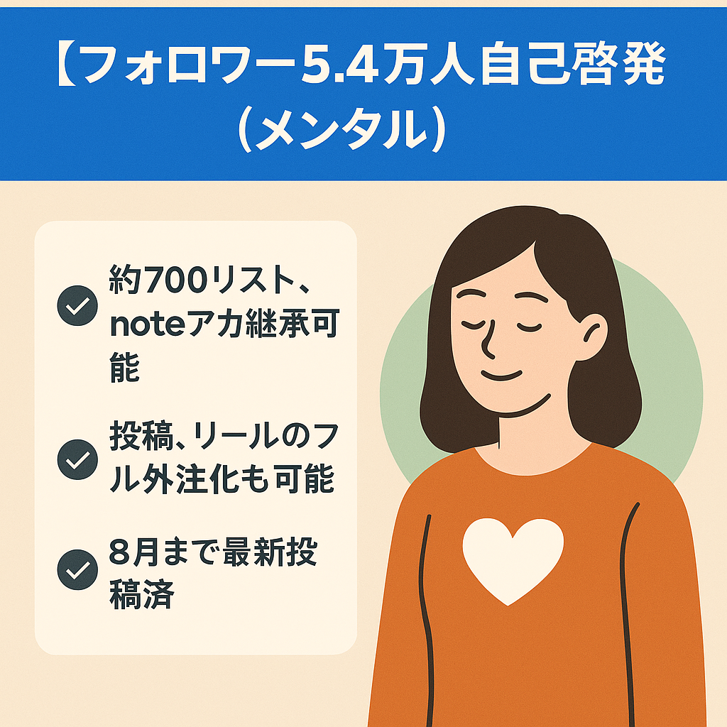 【フォロワー5.4万人自己啓発(メンタル、人間関係)】※スレッズ、LINE700リスト付き /リール1000万再生以上、その他100万再生以上多数/フィード100万〜300万リーチ多数