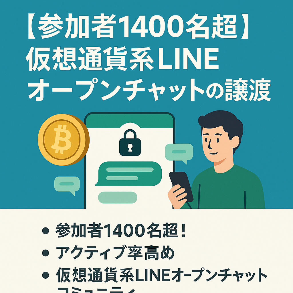 【現在参加者1400名超】仮想通貨系LINEオープンチャットの譲渡