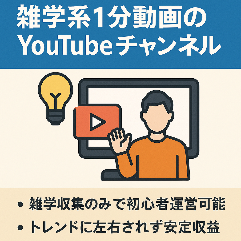 【早い者勝ち！】顔出し声だしナシ！雑学系1分動画のYouTubeチャンネル