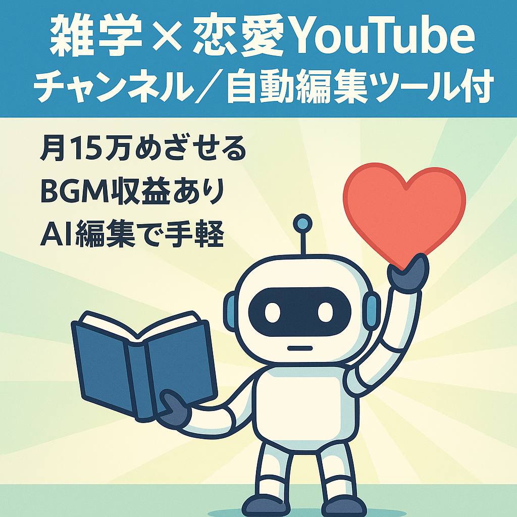 リポスト：【雑学系×恋愛YouTube】月〜15万、属人性なし（顔出し不要）、再現性あり、動画自動編集ツール付与
