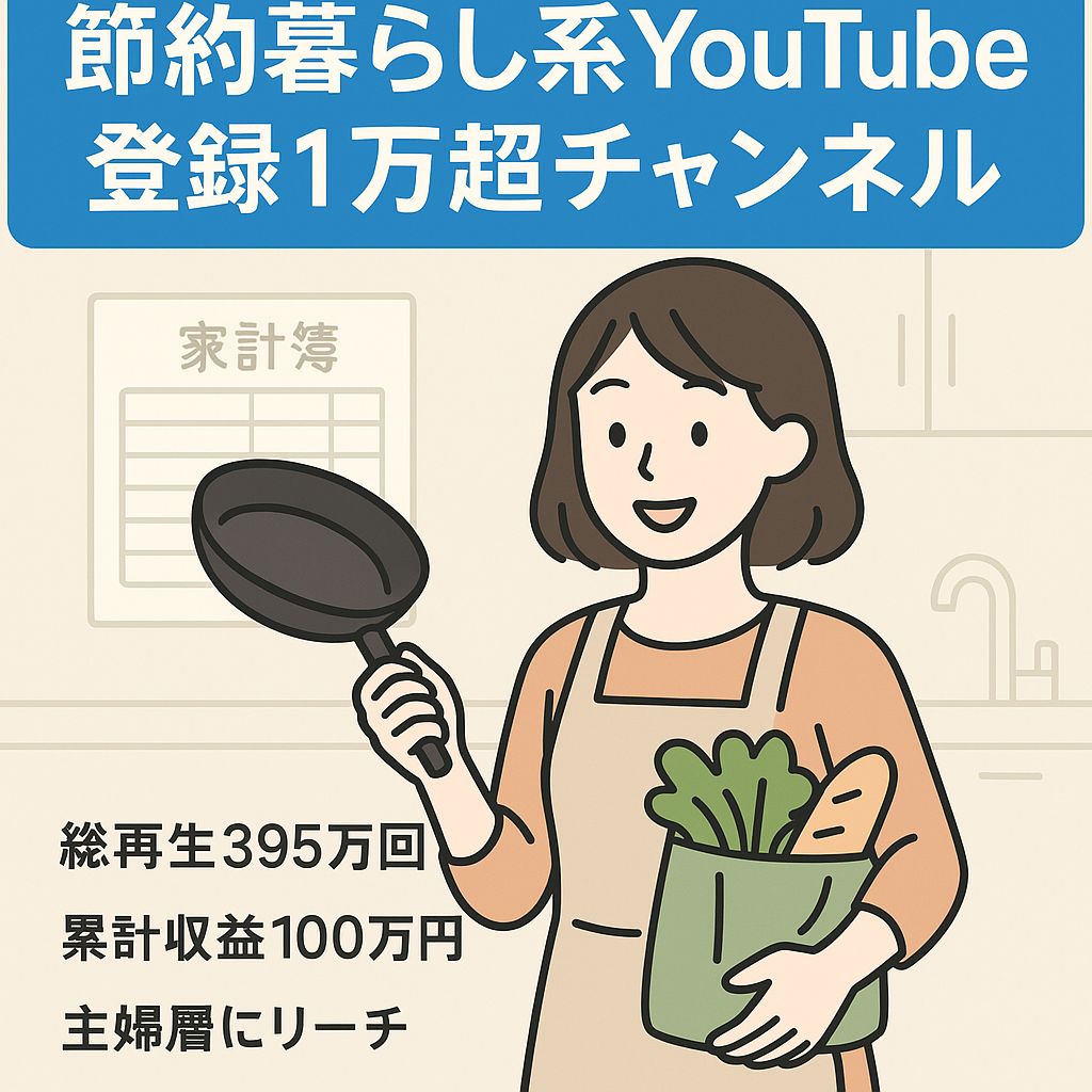【YouTube１万人以上・総再生回数395万回以上】節約・暮らし系YouTubeチャンネル