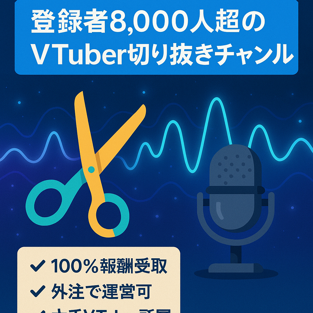 【登録者8,000人超】大手VTuber事務所の切り抜きチャンネル【収益分配無し/属人性無しで完全外注可能】
