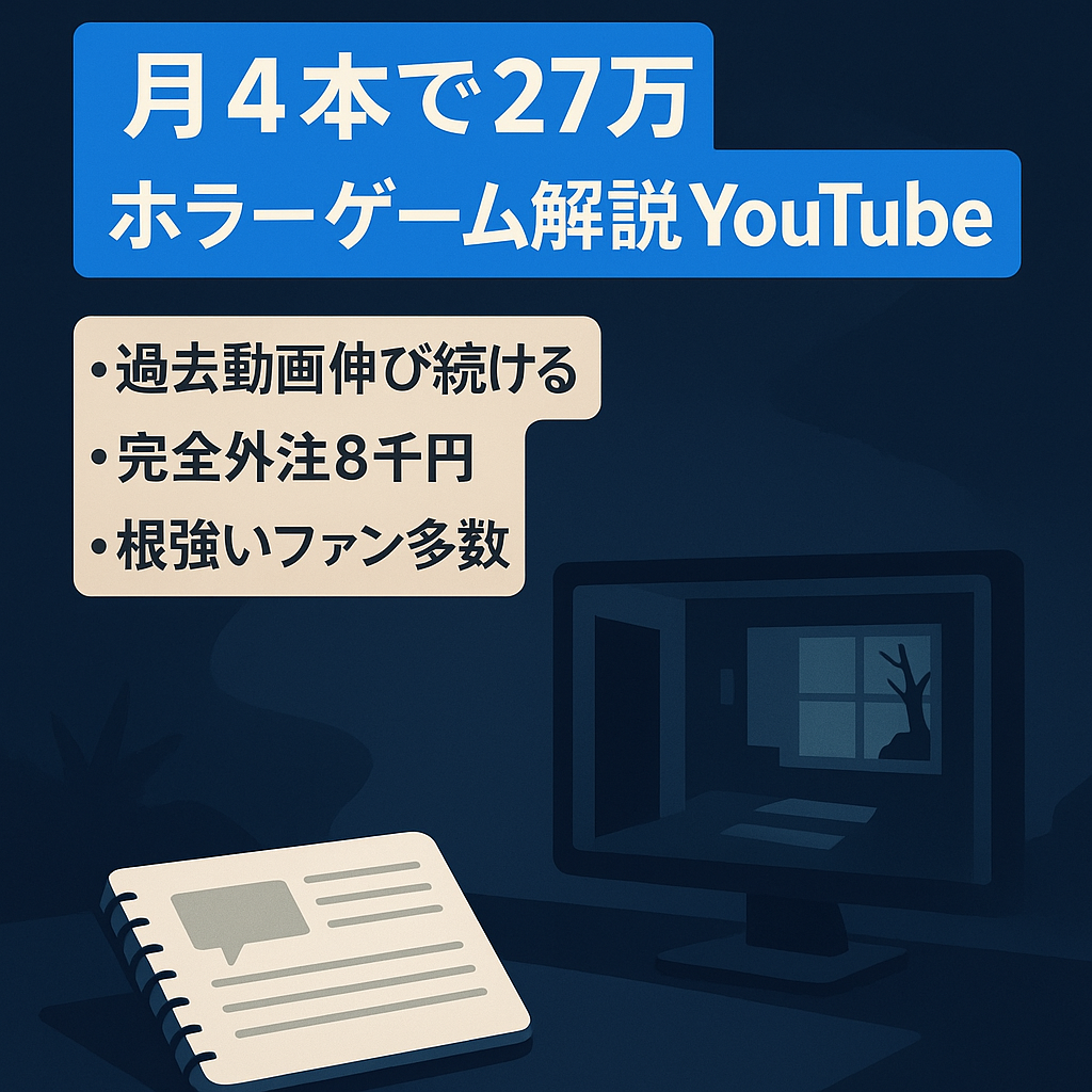 【月4本投稿でアドセンス収益27万円】ホラーゲームゆっくり解説チャンネル【登録者1.1万人】