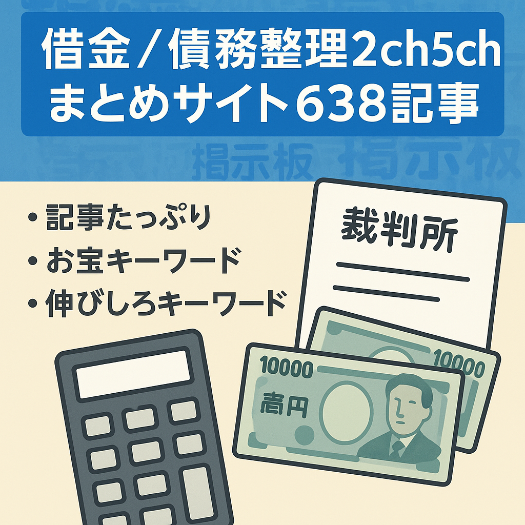 借金・債務整理の2ch・5chまとめサイト【638記事あります】