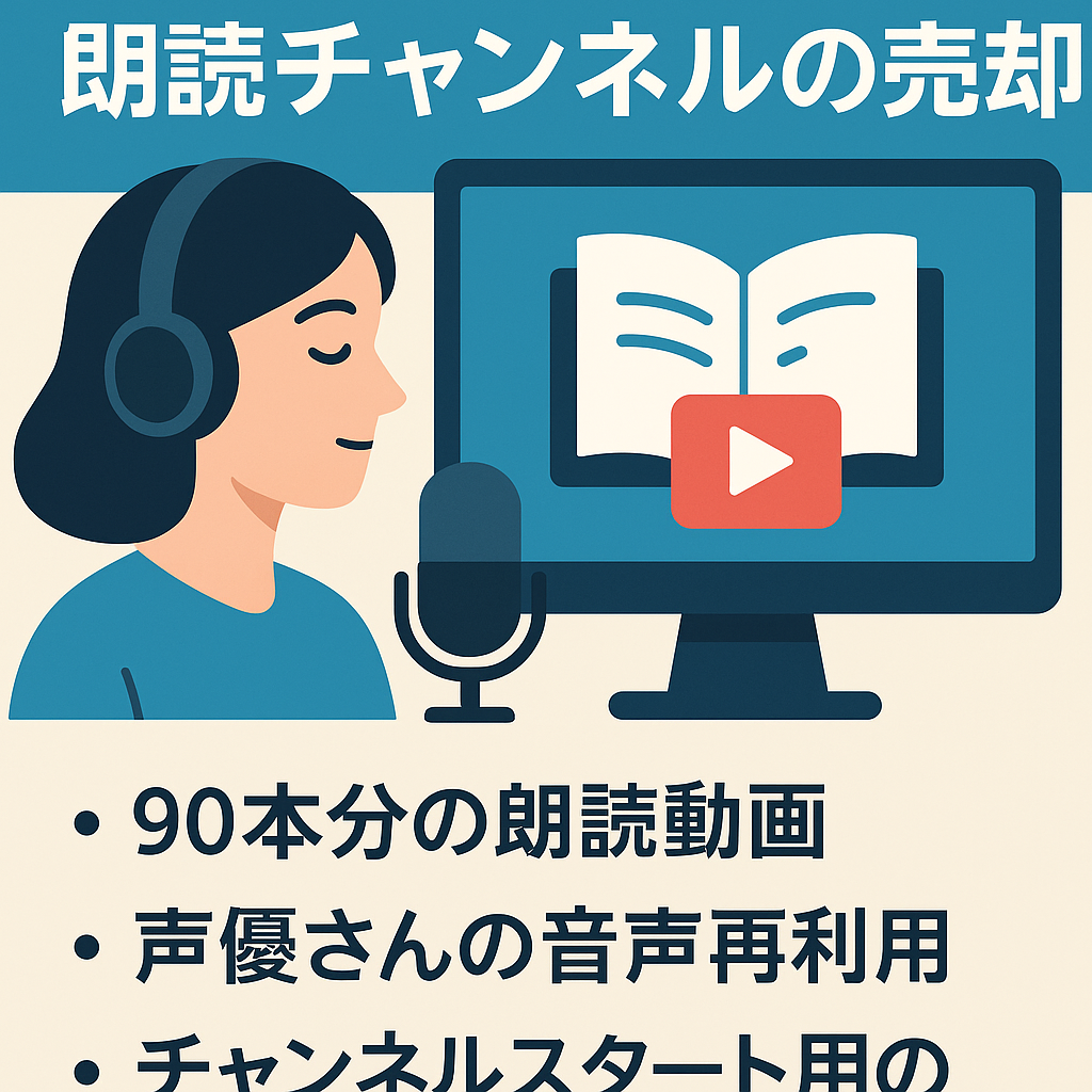 青空文庫の朗読チャンネルの売却、青空文庫の朗読を再スタートする用の動画９０本