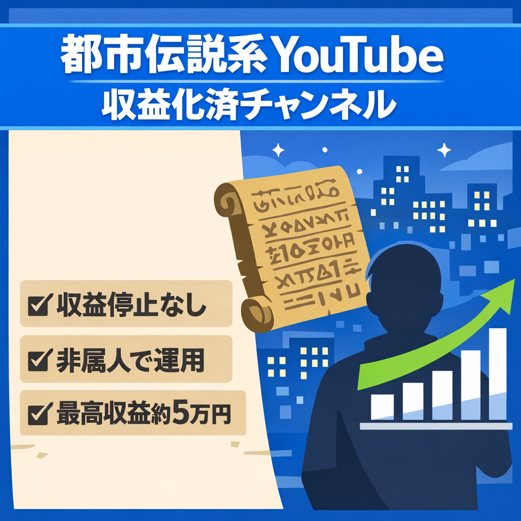 【収益化済みのYouTubeチャンネル】チャンネル登録者1400人の都市伝説系チャンネル【最高収益約5万円】