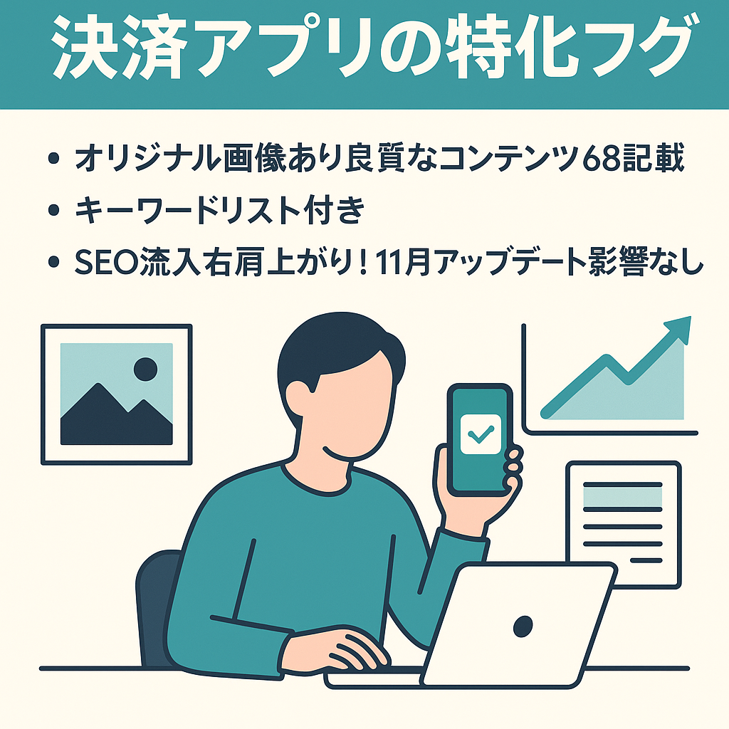 画像ありオリジナル68記事掲載！決済アプリの特化ブログ