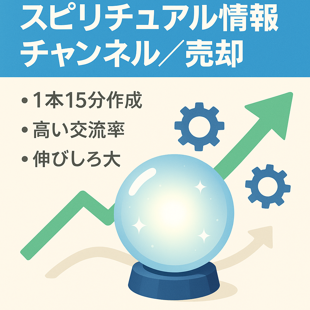 【人的作業わずか15分】右肩上がりに成長を続けるスピリチュアル系情報チャンネル。AI自動化で日々成長×爆発的伸びしろ！