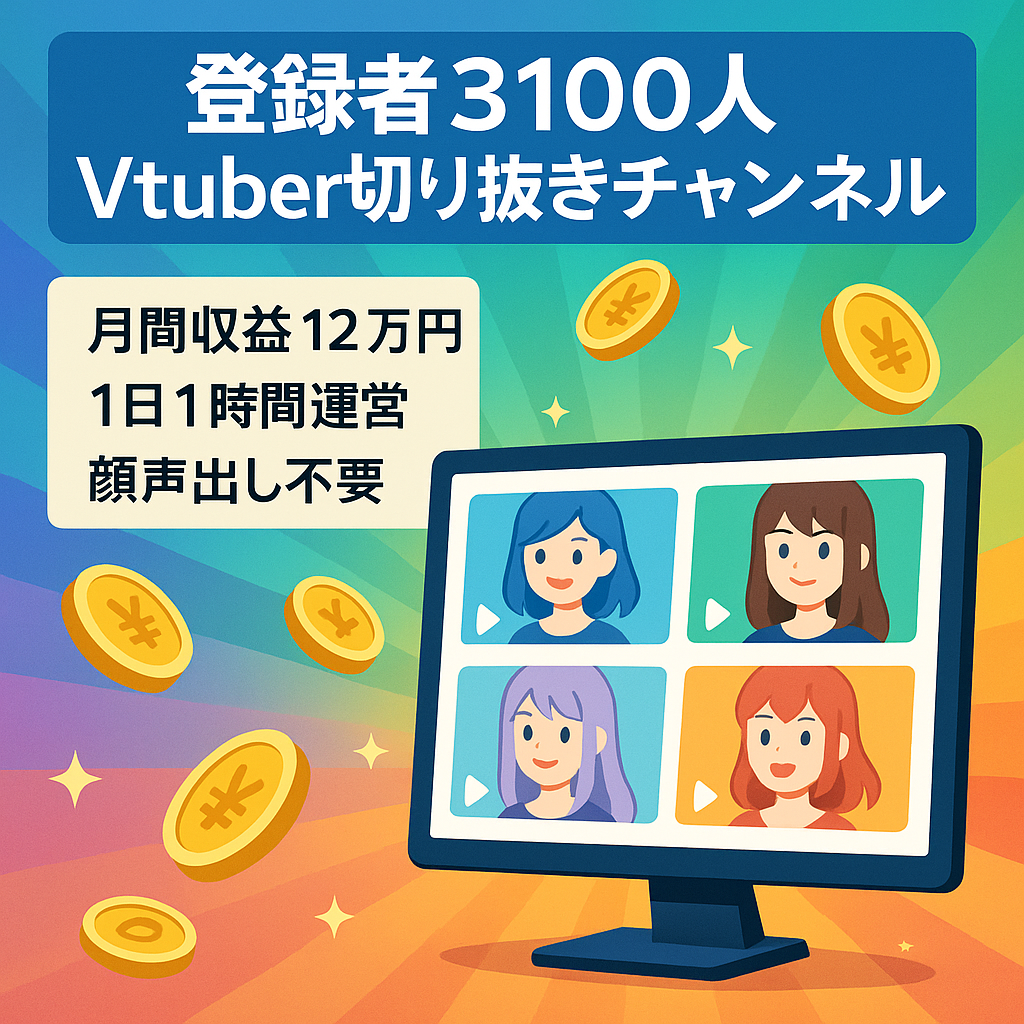【登録者3100人以上】にじさんじVtuber切り抜きチャンネル/月間収益120,000円達成/総再生回数340万以上