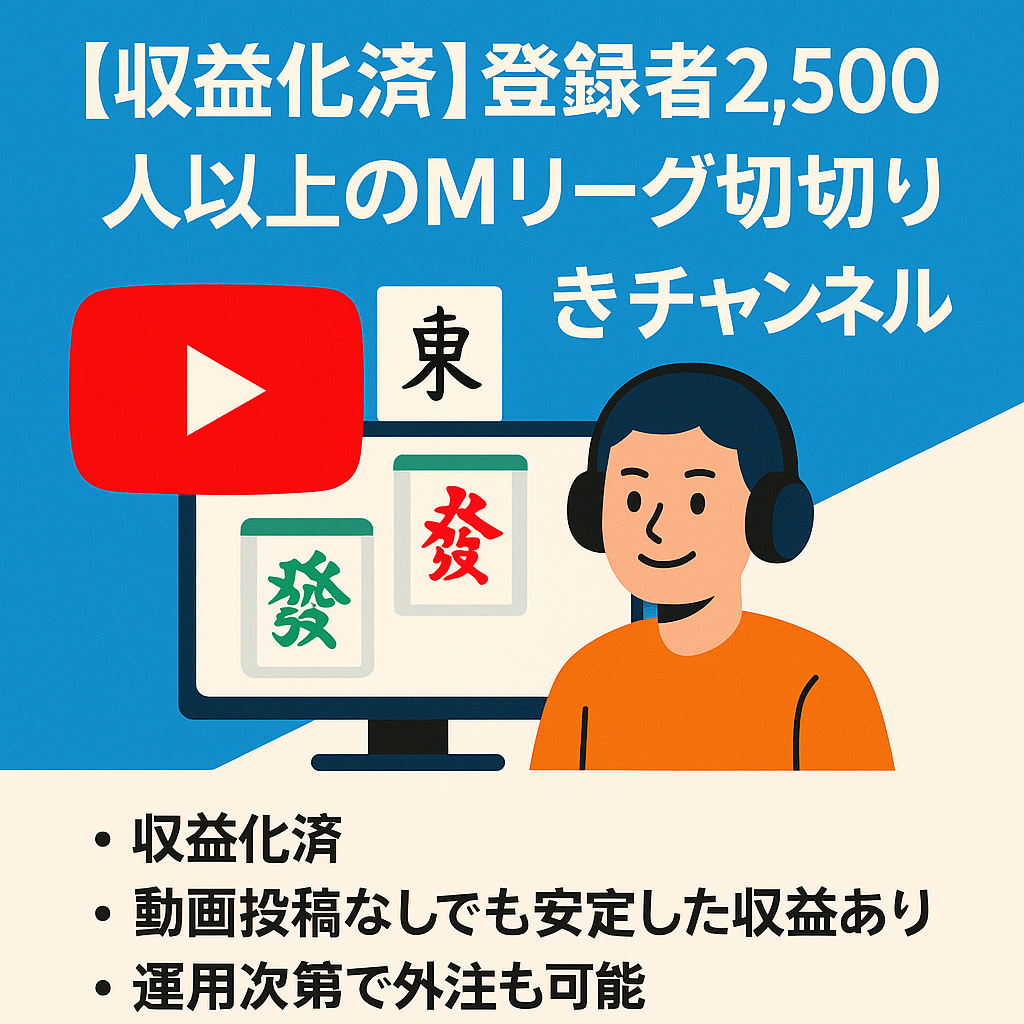 【収益化済】登録者2,500人以上のMリーグ切り抜きチャンネル