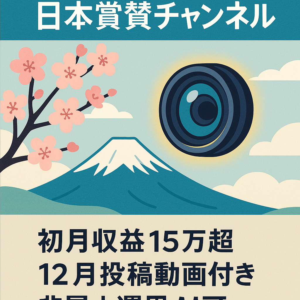 【開設1ヶ月で収益化！】登録者3,000人！日本賞賛系YouTubeチャンネル | 即運営OK・早期売却歓迎・価格交渉も大歓迎【属人性ゼロ！テンプレ・プロンプト完備】