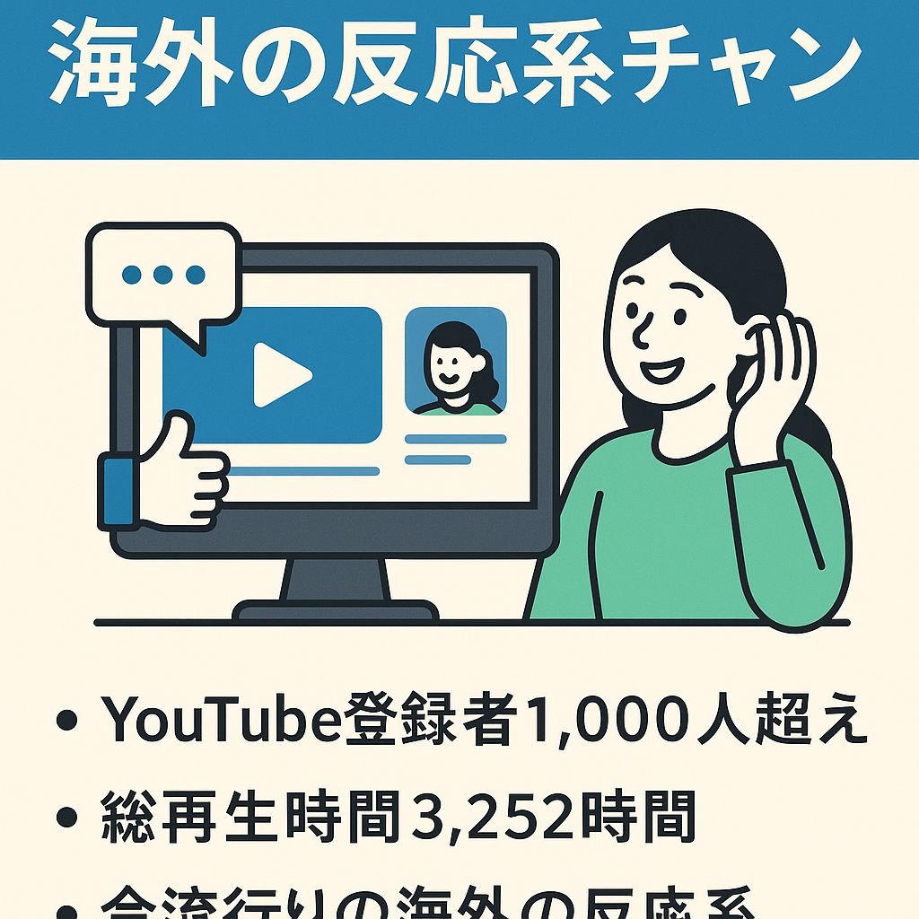 【Youtube登録者1000人越え】【収益化間近】今流行りの海外の反応系ch