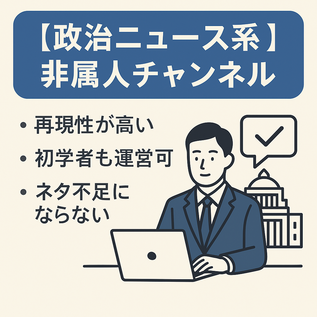 【政治ニュース系】非属人 / 7月収益12万円に着地 / 芸能系・時事系ジャンル / 再現性の高い人気ジャンル