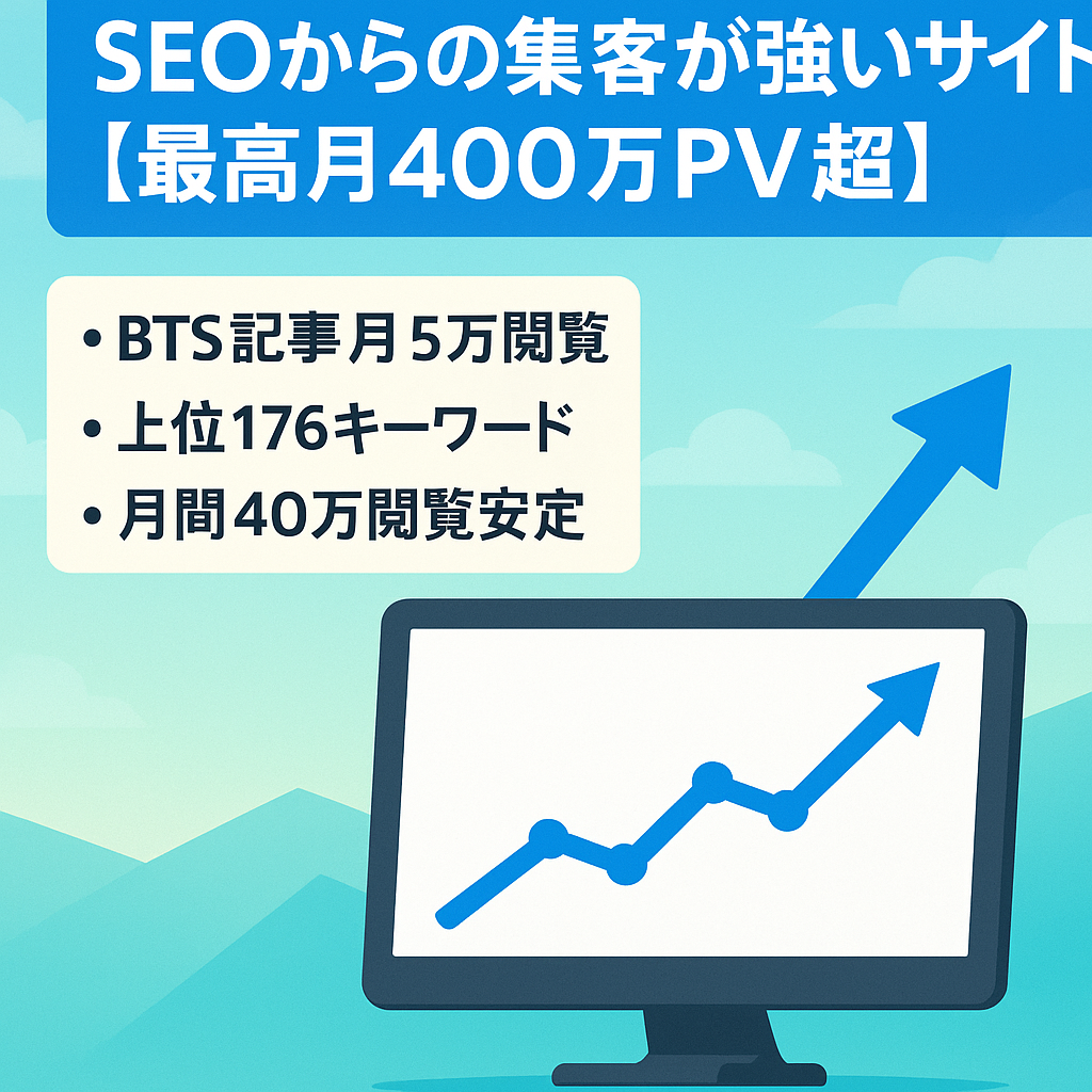 SEOからの集客が強いサイト【最高月400万PV超】