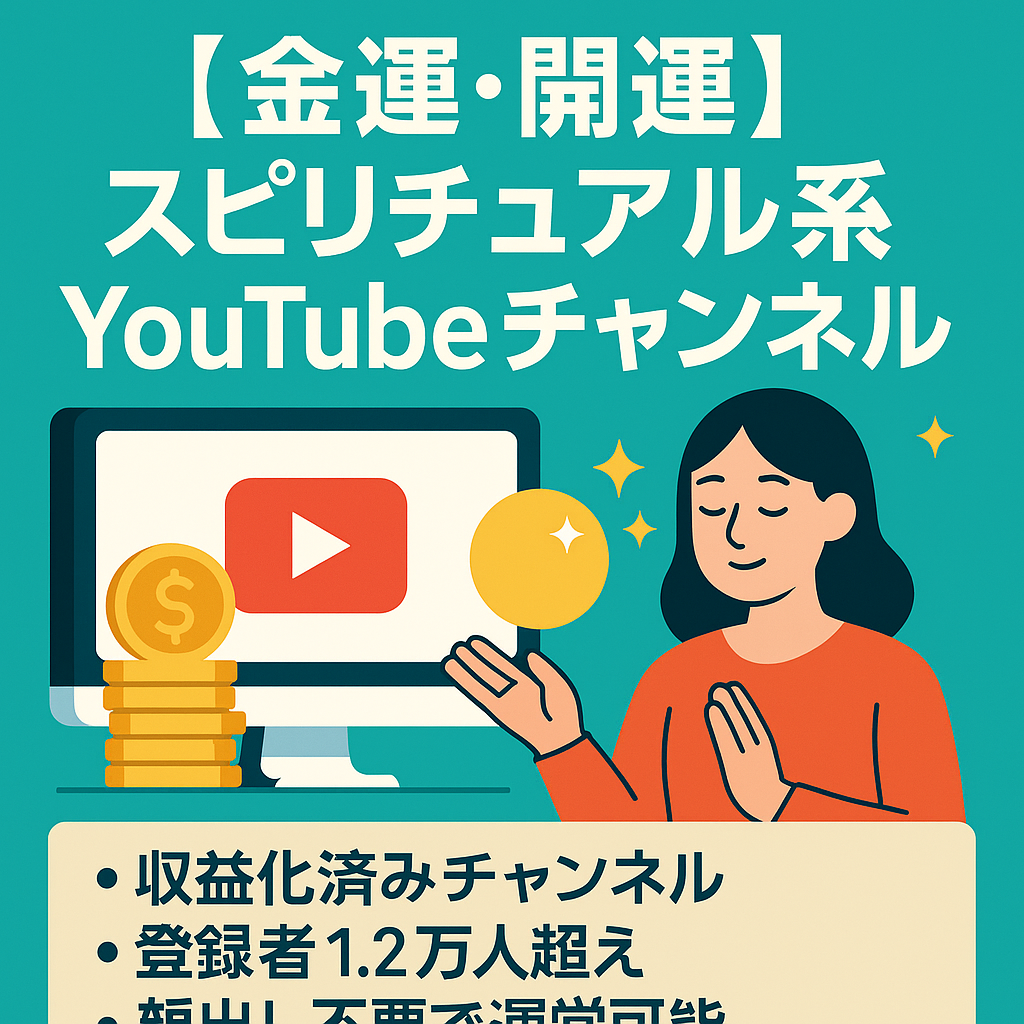 【収益化済/登録者1.2万】金運・開運・スピリチュアル系YouTubeチャンネル【スピード感重視】